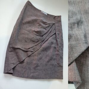 MaxMara Pencil Linen Blend Skirt Brown Size 2